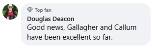 Comment from Douglas Deacon